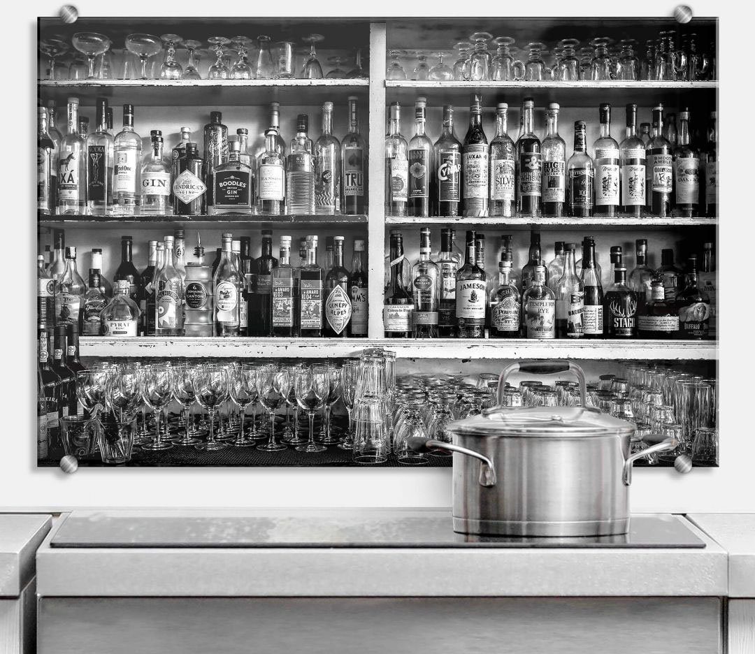 Bar (1-tlg) Klassische Spritzschutz, transparent Wall-Art Küchenrückwand