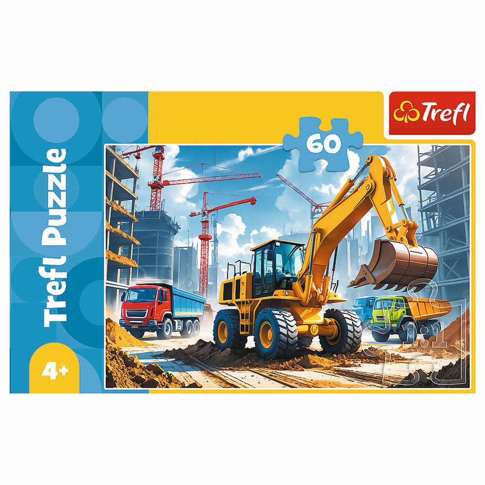 Trefl Puzzle Baufahrzeuge, 60 Teile, 60 Puzzleteile