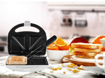 Tristar Sandwichmaker, 750 W, kleiner 2er Toaster Panini Snackmaker mit Gabel, Antihaftbeschichtung