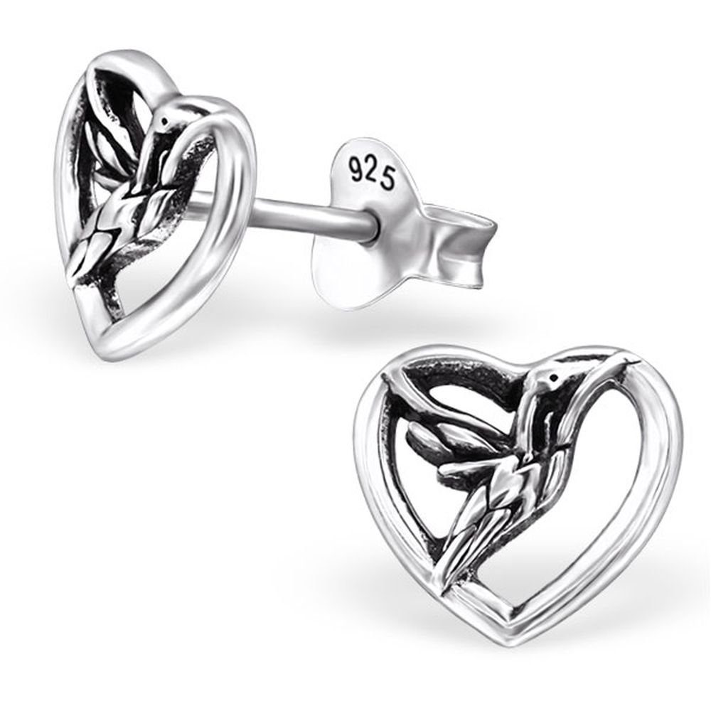 Ohrring-Set Ohrstecker Kolibri aus 925 Silber Damen