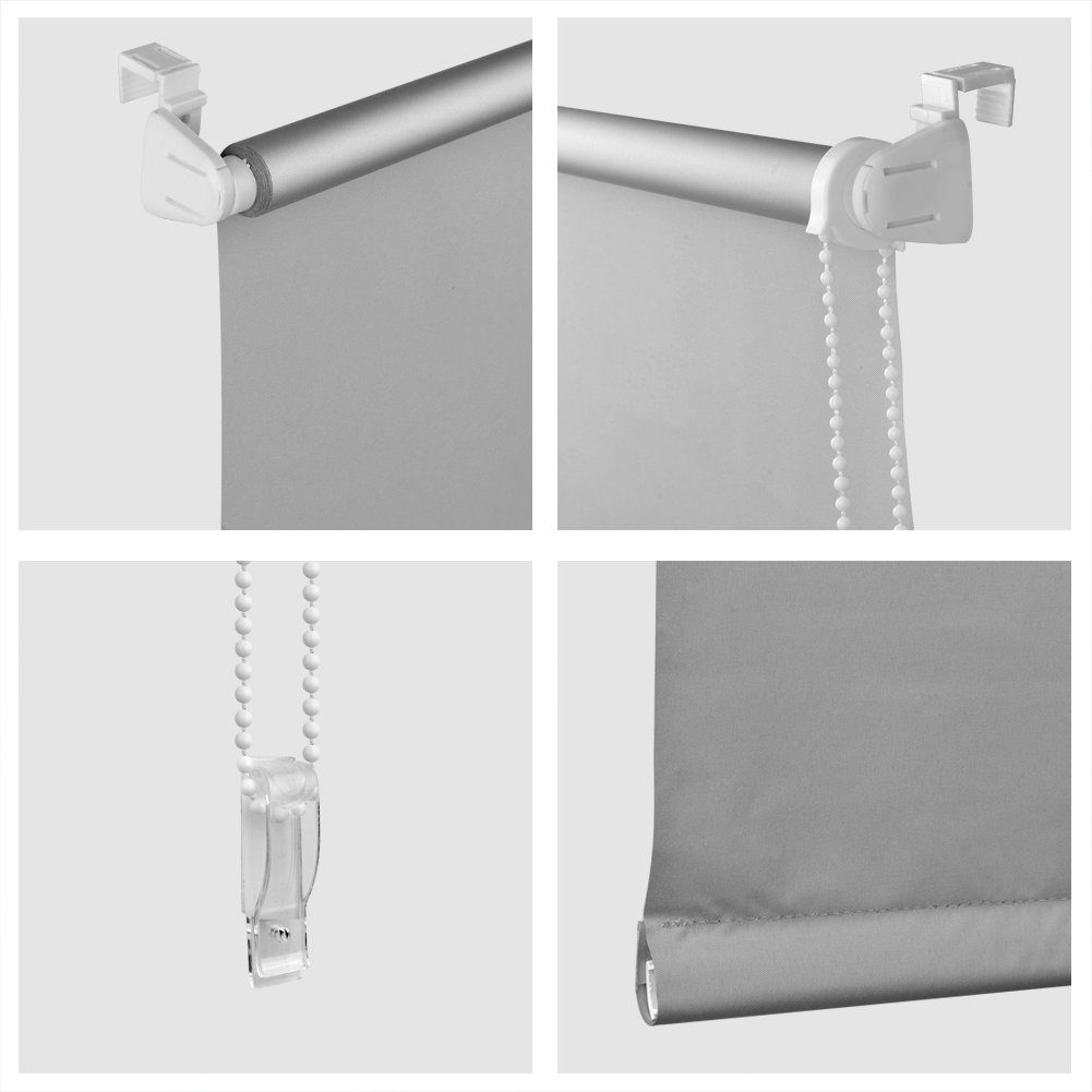 Rollo Thermorollo Klemmfix Rollo Verdunkelungsrollo Silberbeschichtung, euroharry