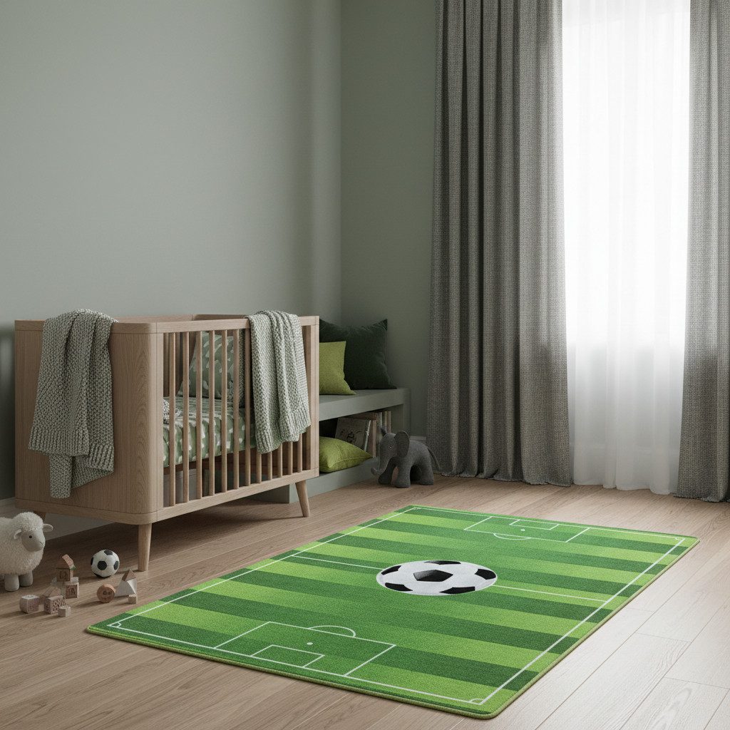 KADIMA DESIGN Kinderteppich TRAUN Spielteppich Kinderzimmer Waschbar Webteppich Rutschfest, Rechteckig, Höhe: 8 mm, 80x120 cm, Strapazierfähig Fußbodenheizung F – Bild 4 von 5