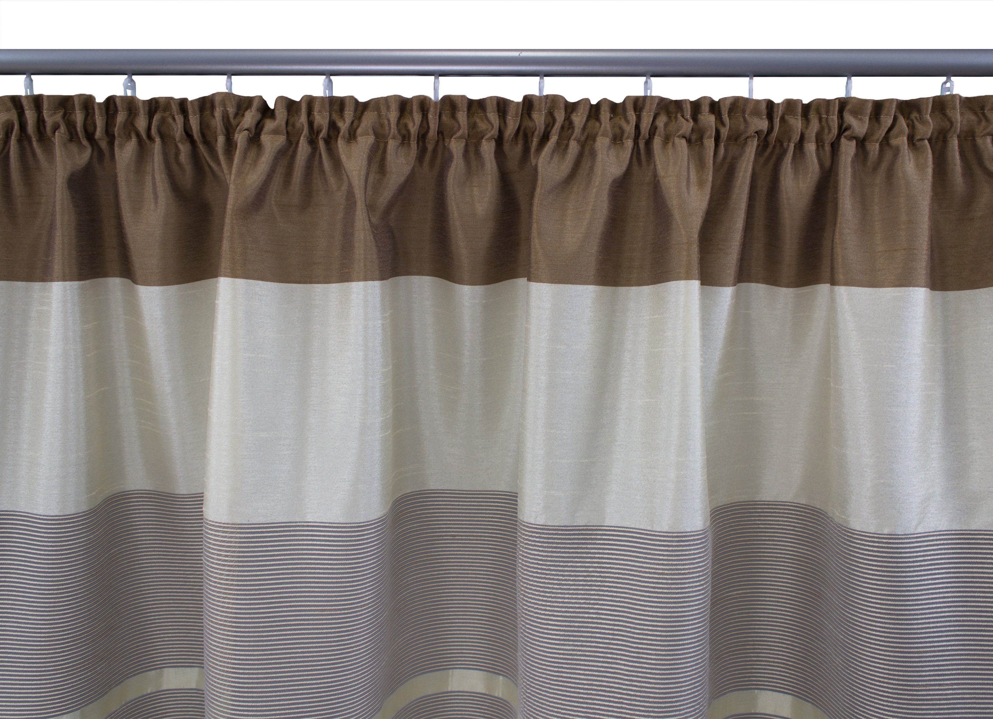 Kräuselband Vorhang Polyester, beige-braun (1 Solea, VHG, Schal St), halbtransparent,