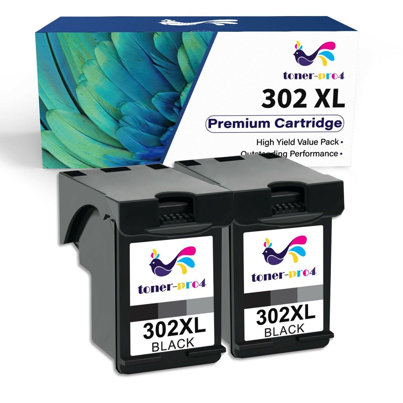 MOOHO 2 Multipack Schwarz kompatible Tintenpatrone für HP 302 XL Tintenpatrone (HP OfficeJet 3832 3833 3834 3830 3831, 3835 4657 4658 5220 5230 5232 4650 4651 4652 4654 4655)