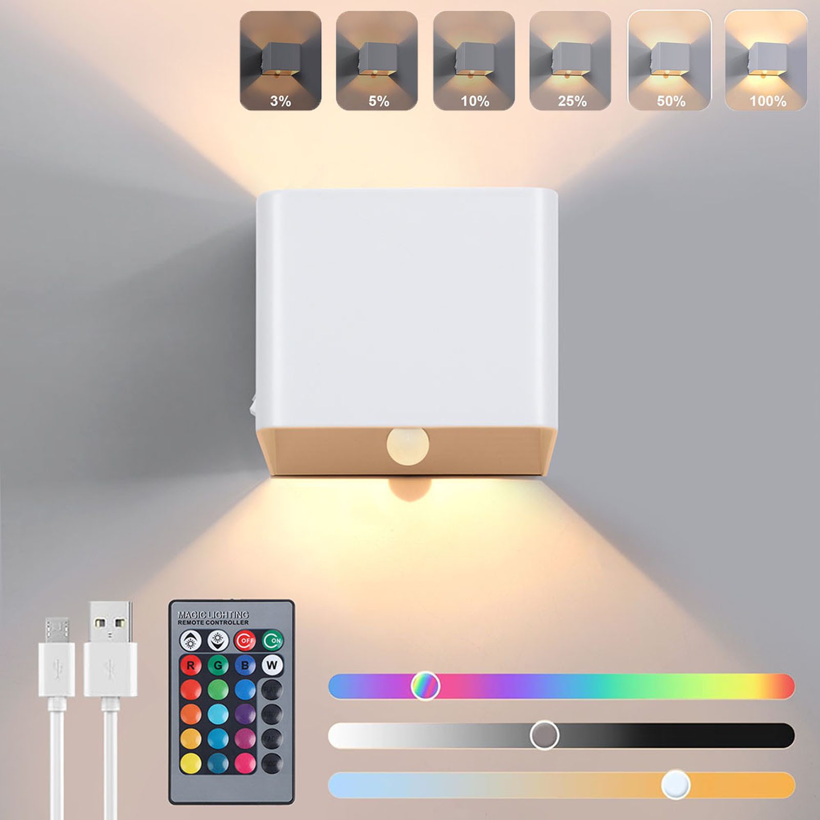 Jibenhome LED Wandleuchte LED-Wandleuchten Dimmbare,RGB-Wandleuchten Kabell günstig online kaufen