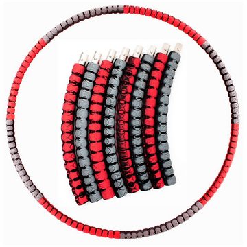 SHG Hula-Hoop-Reifen 8 teilig bis 94 cm, Edelstahlkern befüllbar 0,8 - 4 kg