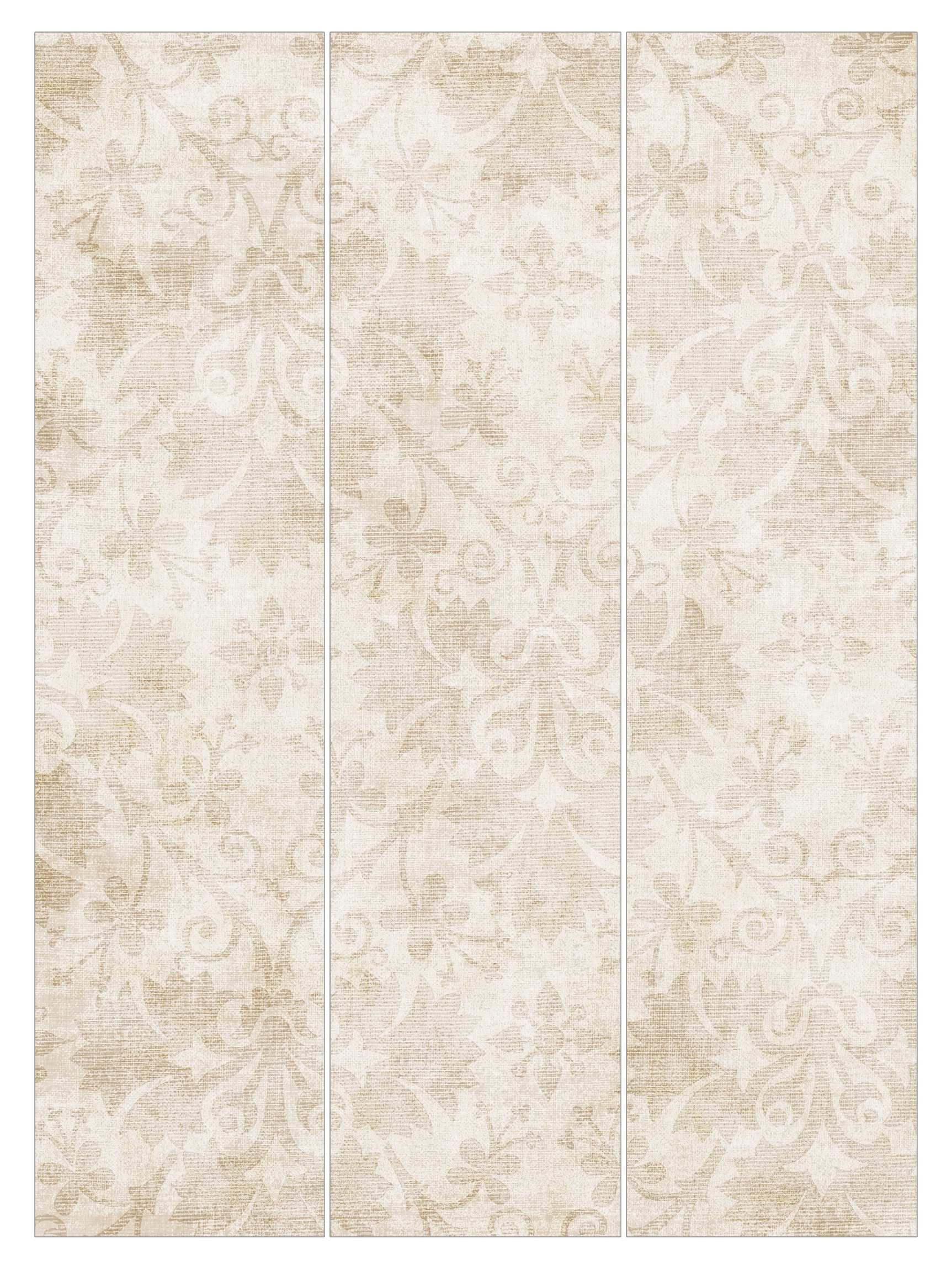 Bilderdepot24 Schiebegardine modern Flächenvorhang blickdicht Antiker Damast (3 St), halbtransparent, Wohnzimmer große Flächengardine lichtdurchlässig für Klemm-System