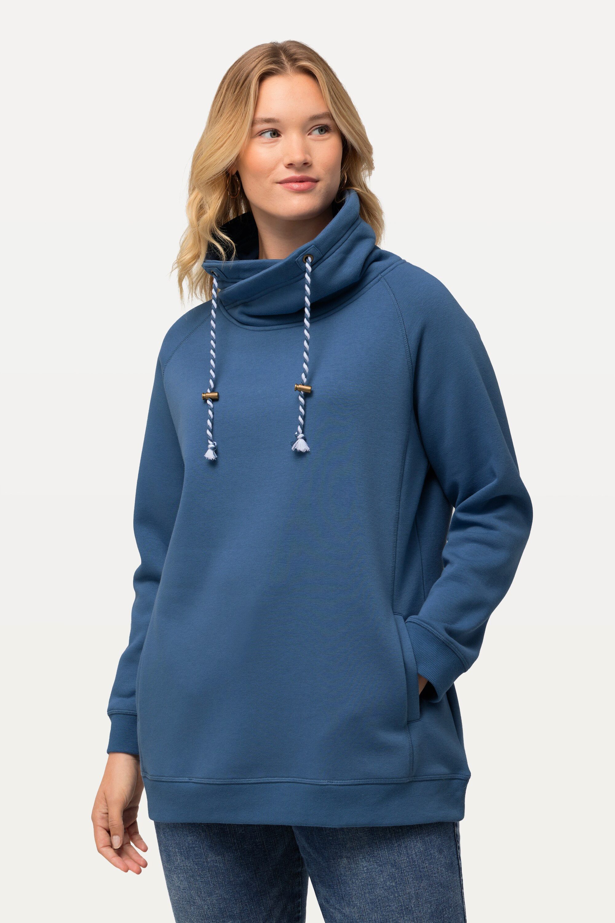 Ulla Popken Sweatshirt Bis 64 Sweatshirt mit Stehkragen Pullover günstig online kaufen