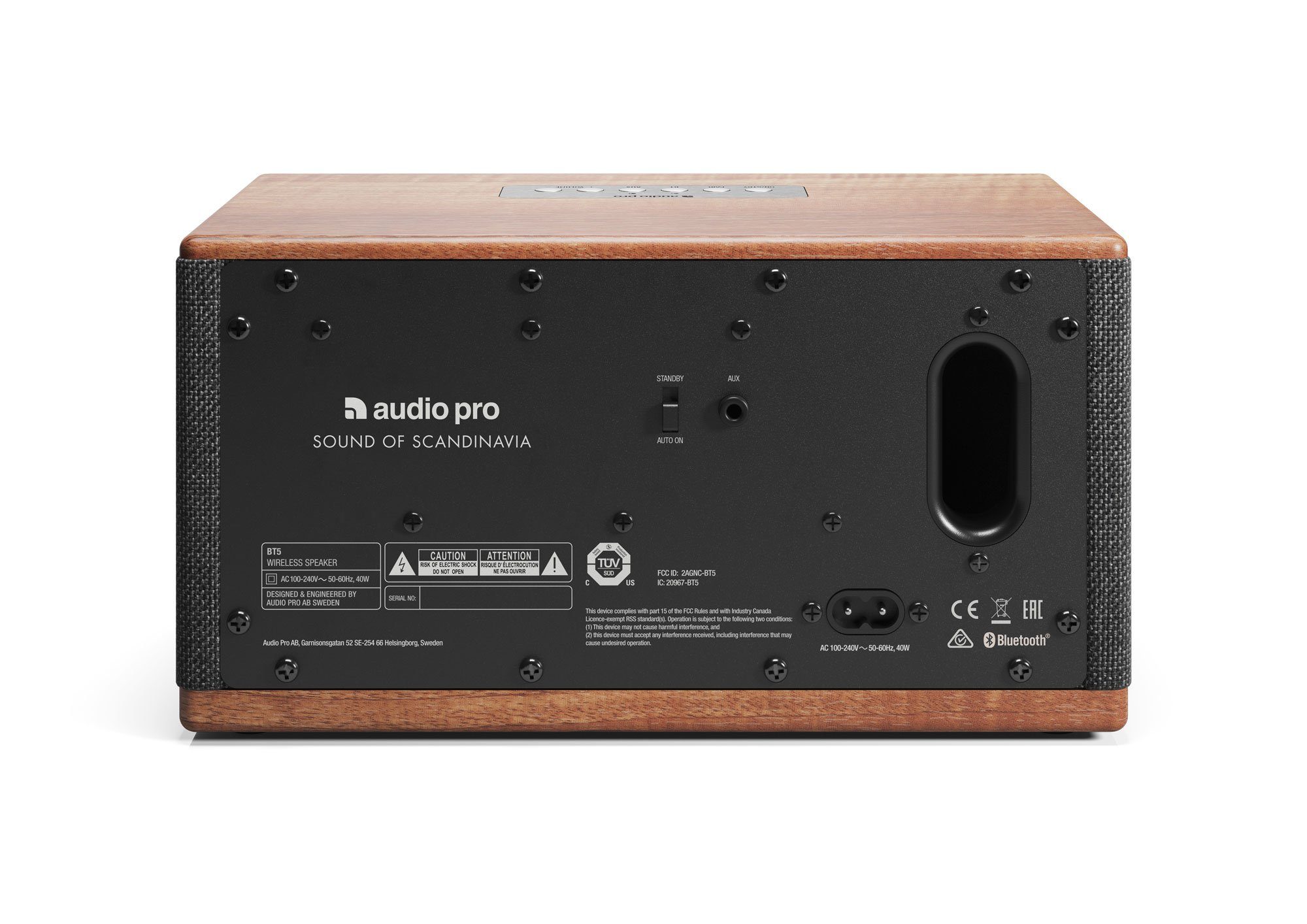 Audio Pro Audio Pro Walnuss BT5 einer (Bluetooth, Bluetooth-Lautsprecher Stereo-Klang aus Box)