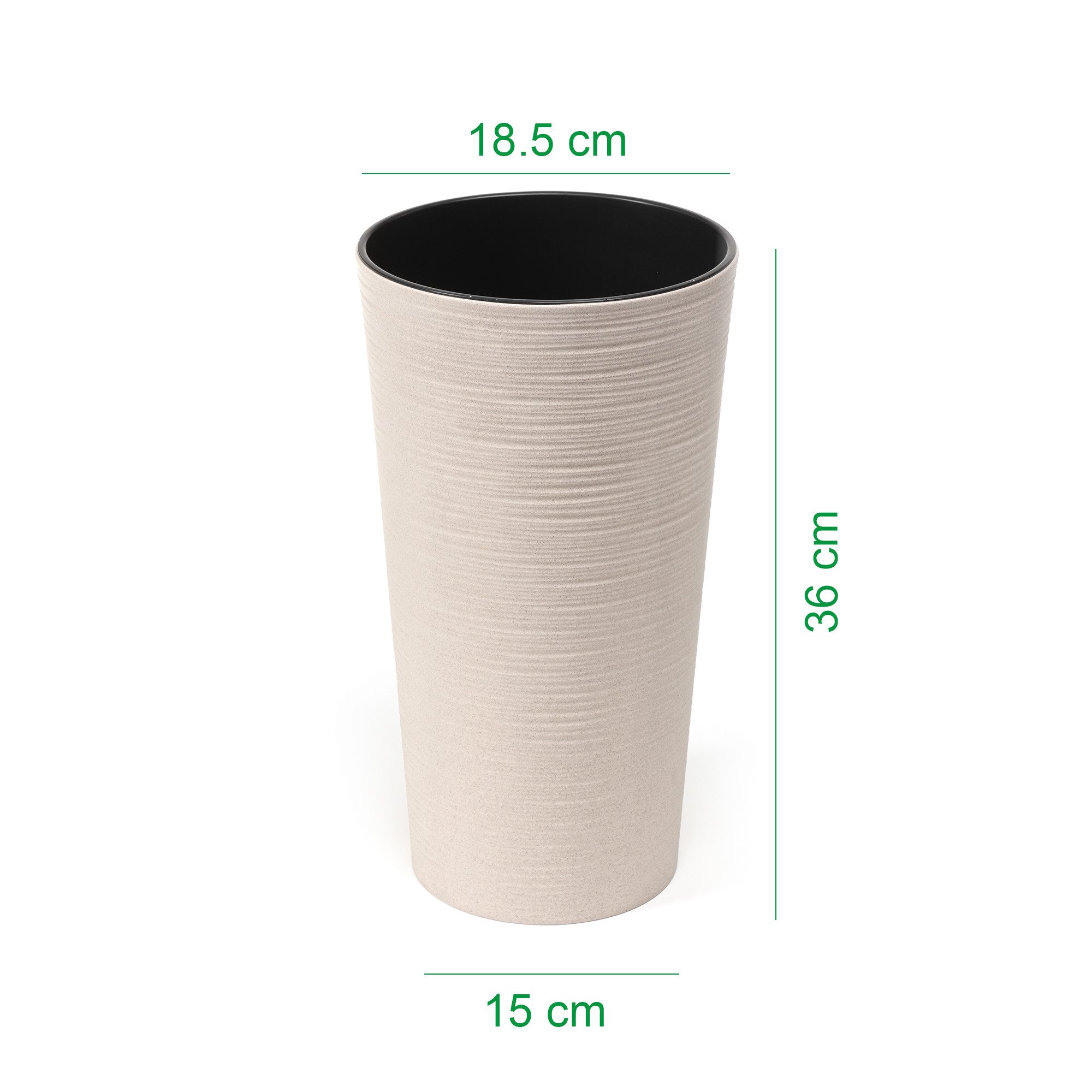 KAGM Pflanzkübel Blumenkübel Blumentopf rund gerillt ECO Holz-Kunststoff-Ge günstig online kaufen