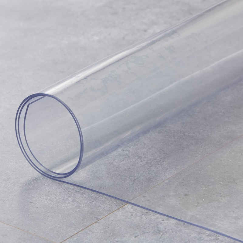 HOOZ Tischdecke transparent und abwischbar 1,5 mm dick schützende Tischfolie (Packung 1-tlg, 100 x 100 x 0,15 cm), Quadratisch