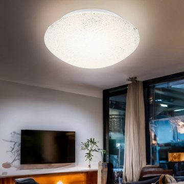 Globo LED Deckenleuchte, LED-Leuchtmittel fest verbaut, Warmweiß, Elegante LED 8 Watt Decken Lampe Glas Gästezimmer Beleuchtung