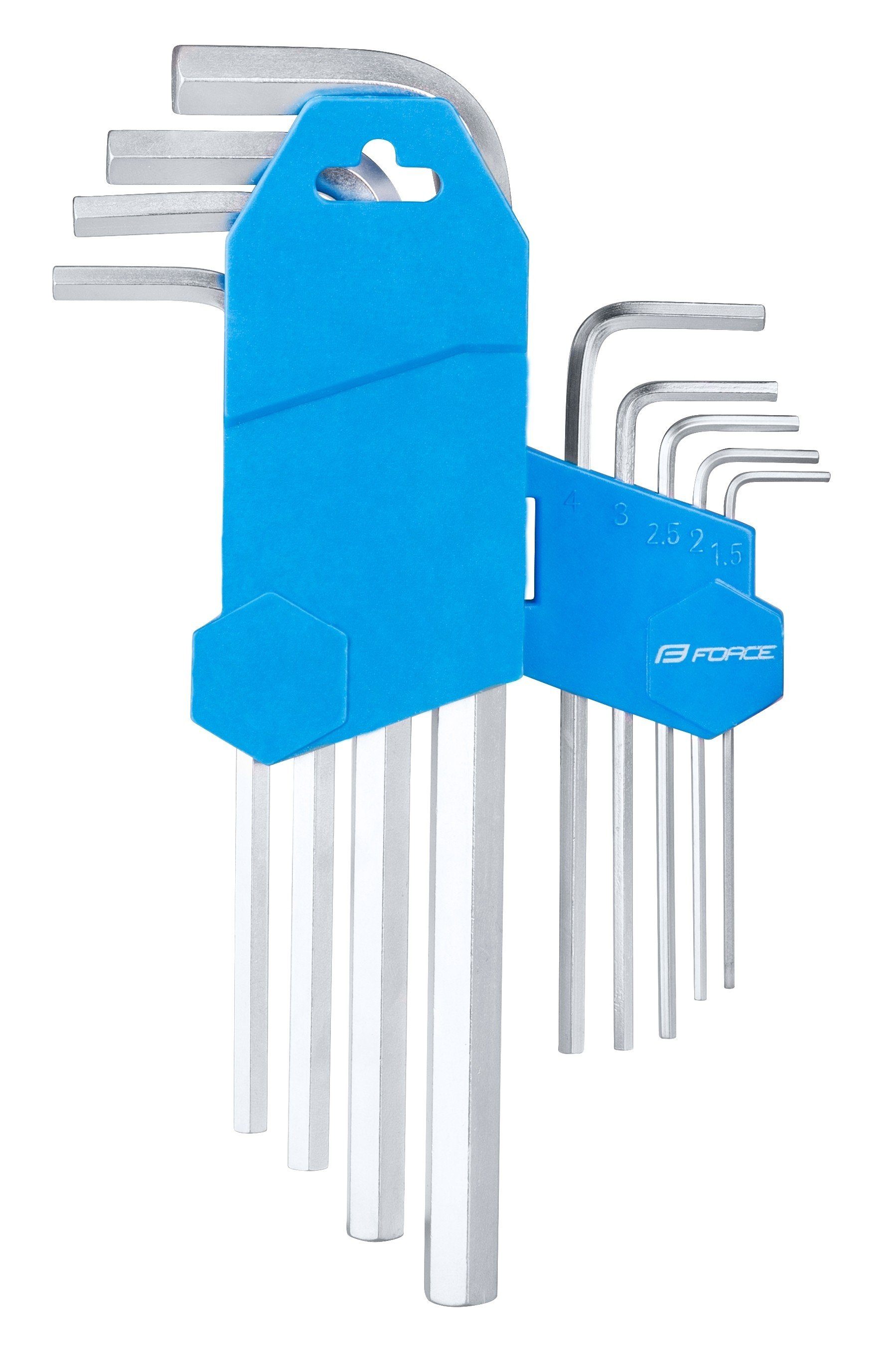 FORCE Fahrradwerkzeugset 9erSet Sechskantschlüsseln FORCE ECO 1,5-10mm, im Halter er