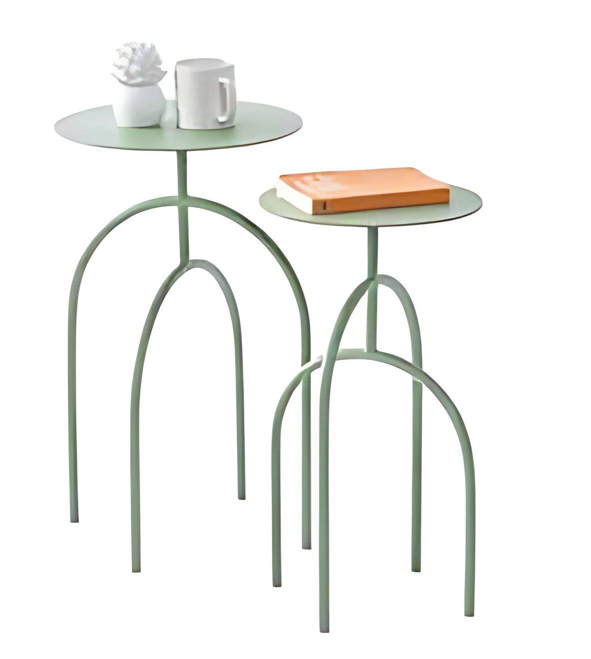 Xlmoebel Satztisch XLMOEBEL Beistelltisch in Grün aus Edelstahl, modern und robust, Made in Europa