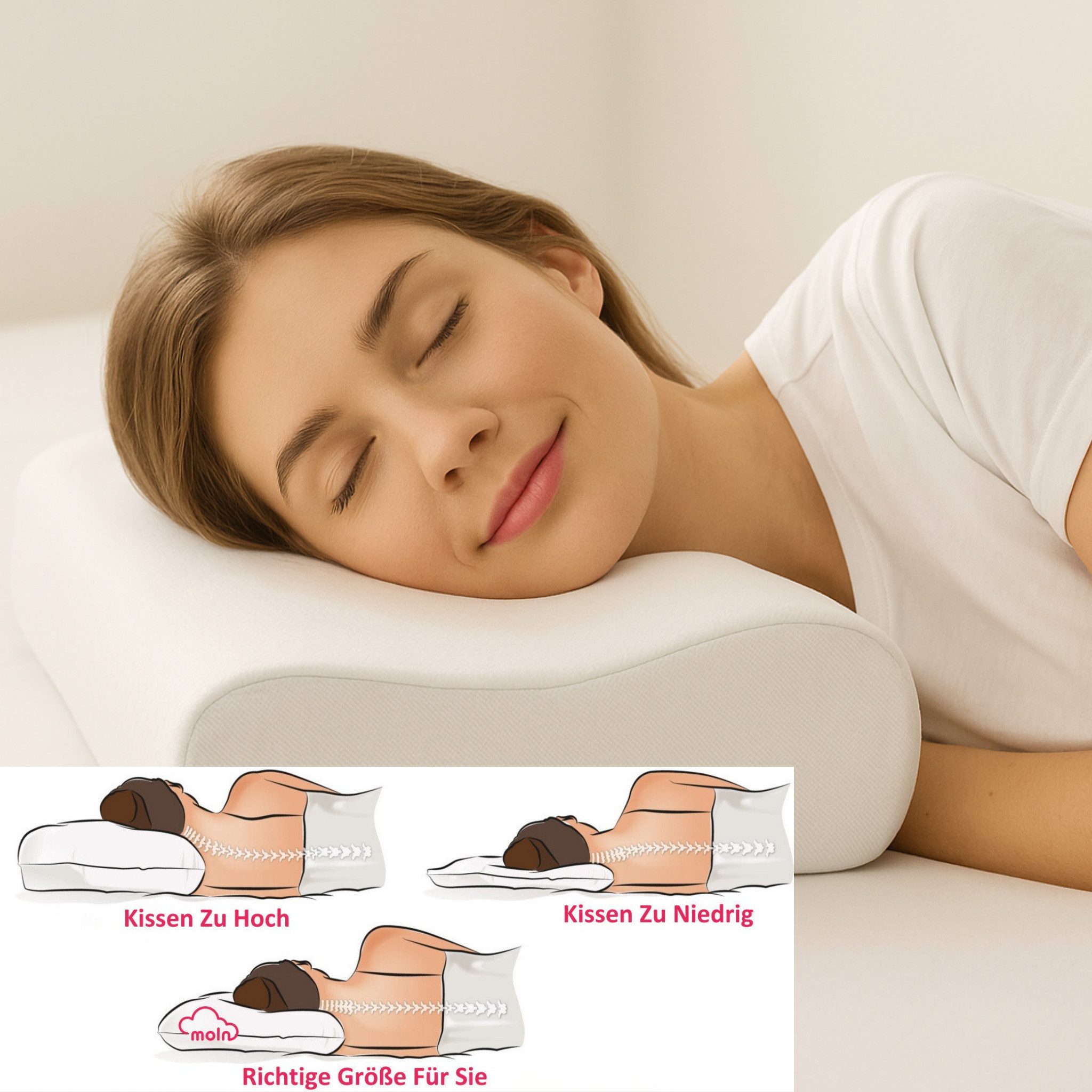 gowoll Kopfkissen Memory Foam Viscoschaum Nackenstützkissen günstig online kaufen
