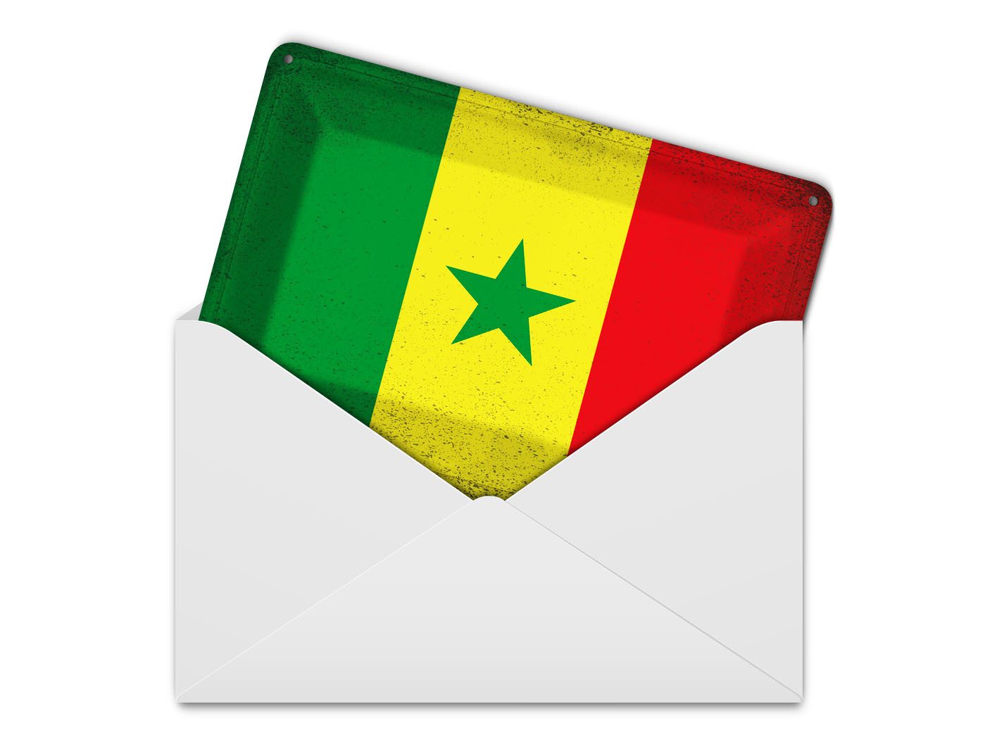 Femer GmbH Postkarte Flagge Senegal 14x10 cm Flag of Senegal Vintage, unfrankiert