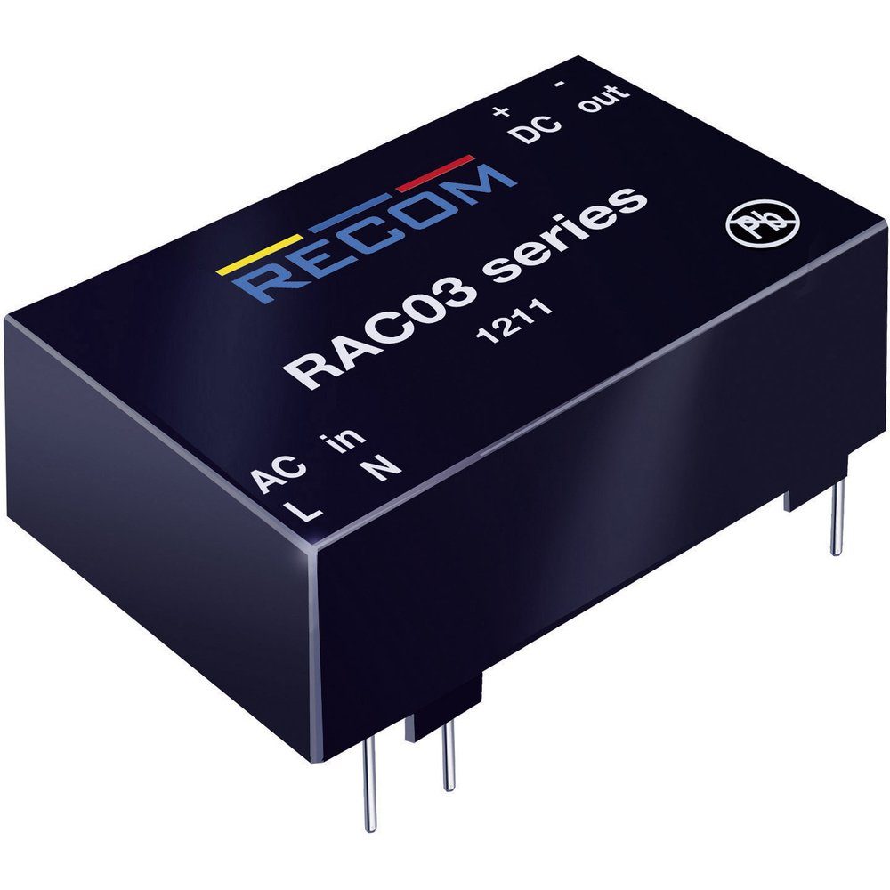 AC/DC-Printnetzteil RECOM RAC03-24SC 24 V/DC 0.125 A 3 W AC/DC-Einbaunetzteil
