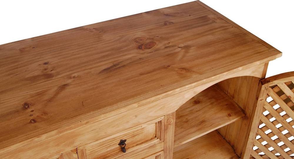 MiaMöbel Sideboard Mexico, aus massivem Pinienholz Honig