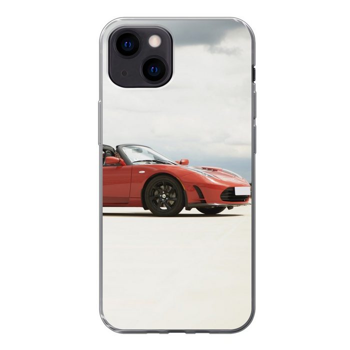 MuchoWow Handyhülle Schneller Tesla Roadster Handyhülle Apple iPhone 13 Mini Smartphone-Bumper Print Handy