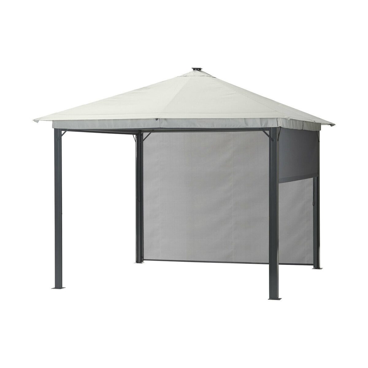 Leco Pavillon / Solarpavillon "Lina", mit 4 Seitenteilen, mit 4 Seitenrollos & LED-Beleuchtung