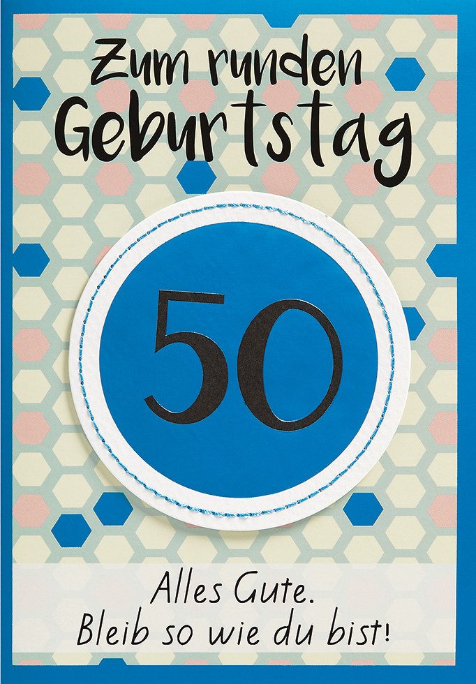 Perleberg Grußkarten 50. Geburtstag Glückwunschkarte im Format 11