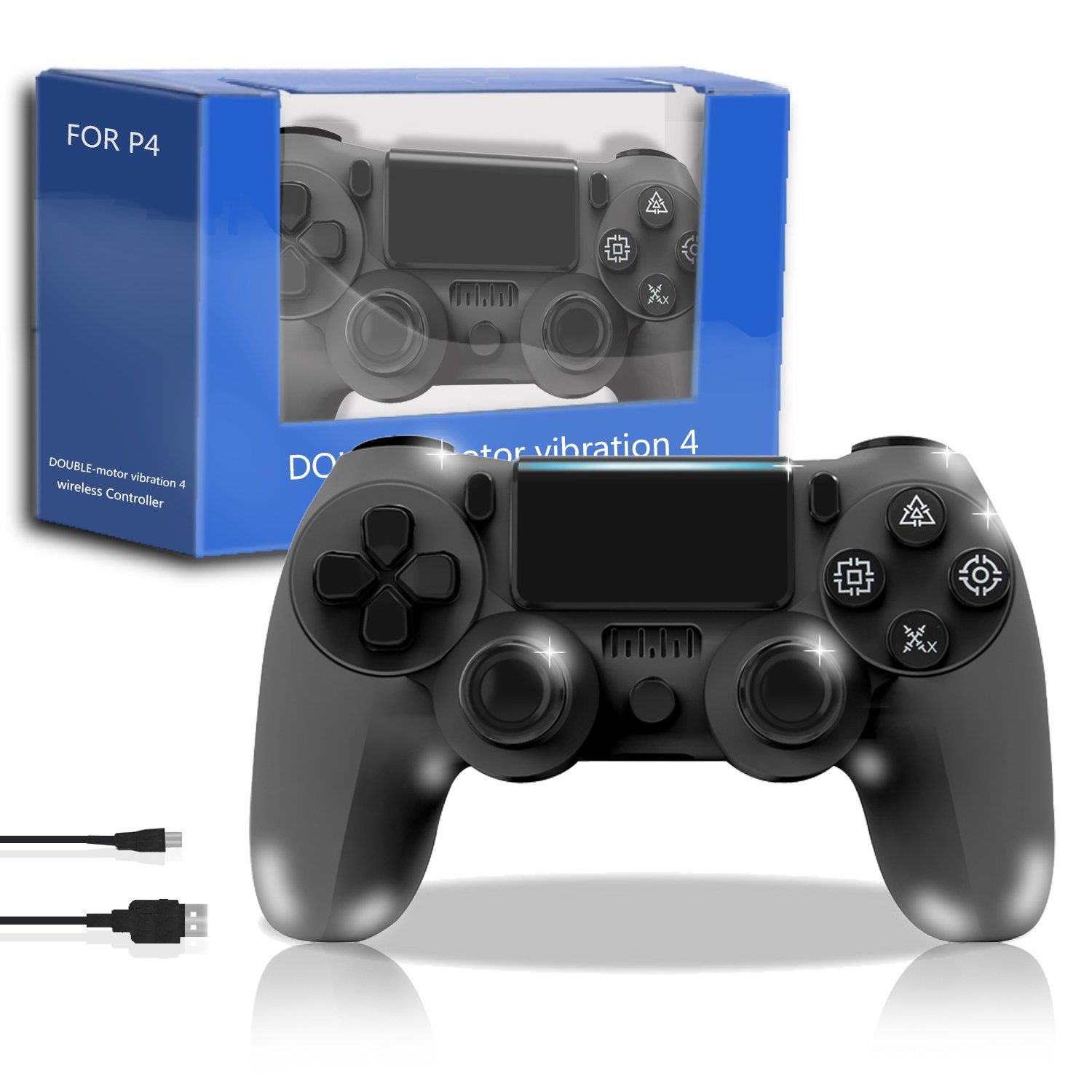 Tadow Gamepad,Game Controller, Controller PS4,600mAh,Schwarz PlayStation für 4-Controller Wireless