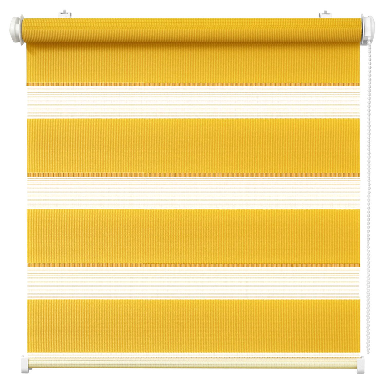 Doppelrollo Doppelrollo COLOUR, Gelb, 50x150cm, DomDeco, Klemm- oder Schraubmontage, Klemmbar, Kettenzug, ohne Bohren, Sicht- und Blendschutz