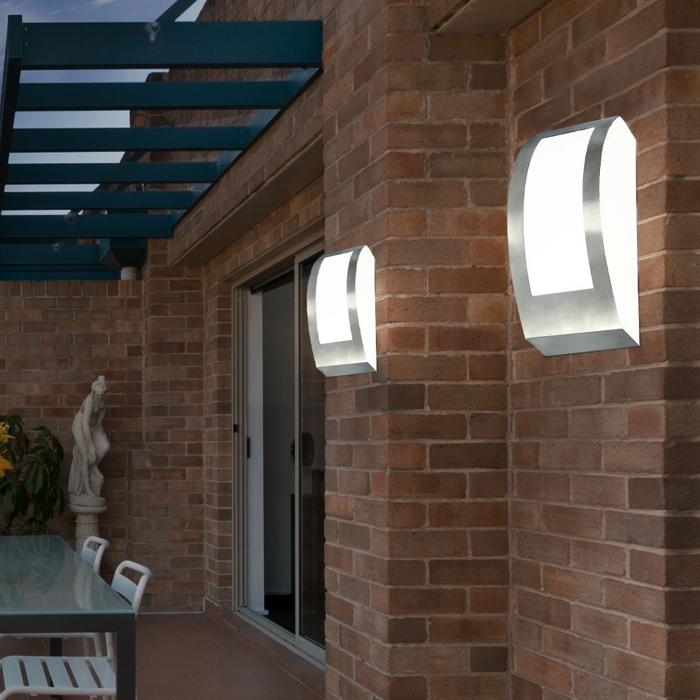 Außen-Wandleuchte, Wand Strahler Set LED 2er etc-shop Beleuchtung Haus Fassaden Tür Garten
