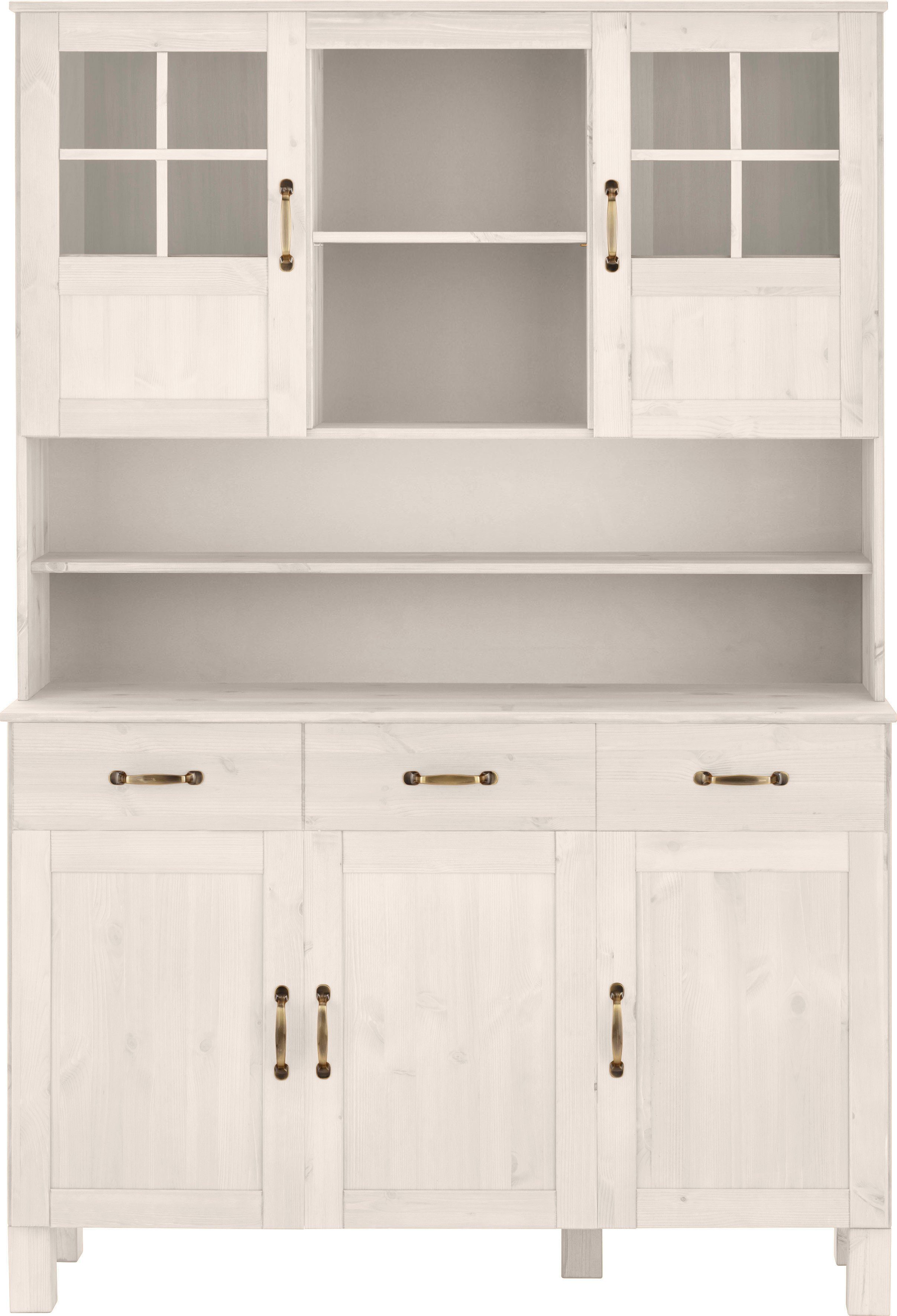 Home affaire Küchenbuffet Alby Breite 125 cm, 2 Glastüren, 2 Schubladen