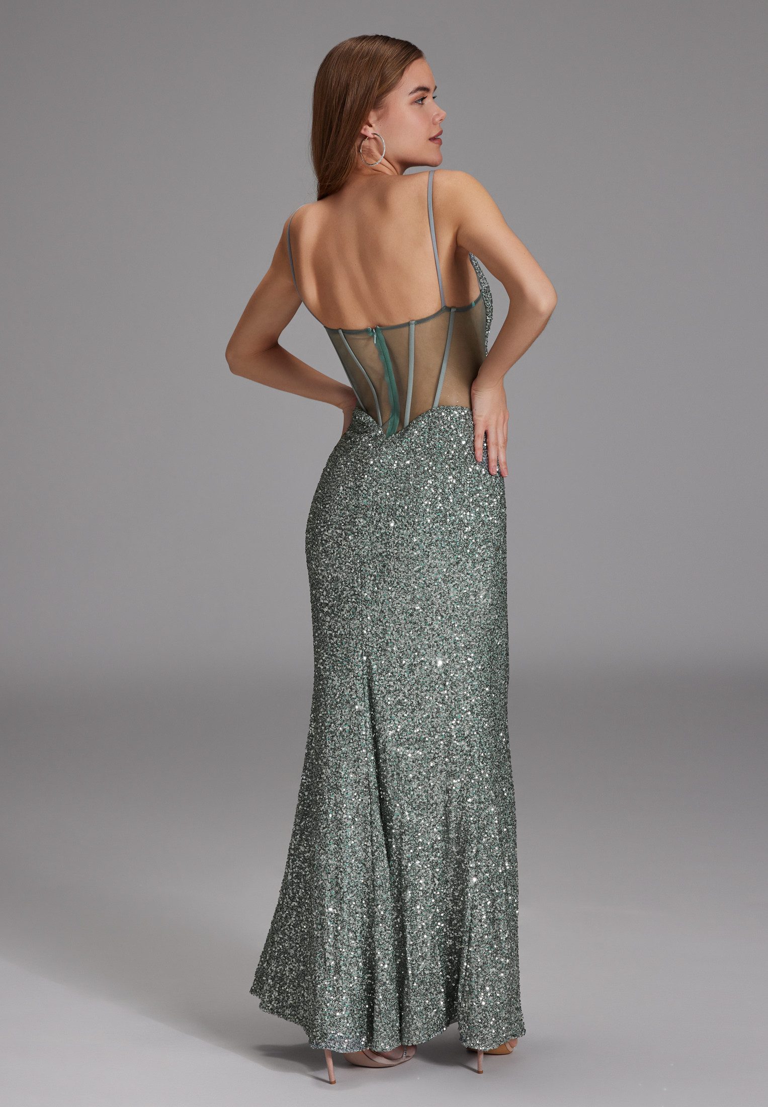 Hey Kyla Abendkleid - Slipdress mit transparenter Rückenpartie Figurbetonte Passform