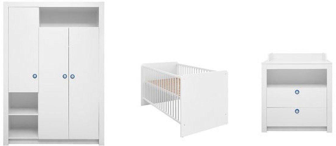 Begabino Babyzimmer-Komplettset Paula Babyzimmer, (3-tlg), farbige Unterleg günstig online kaufen