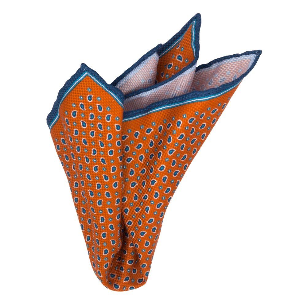 BGENTS Eyecatcher Besonderer Paisley-Muster, mit Handrolliertes Einstecktuch Panama-Einstecktuch