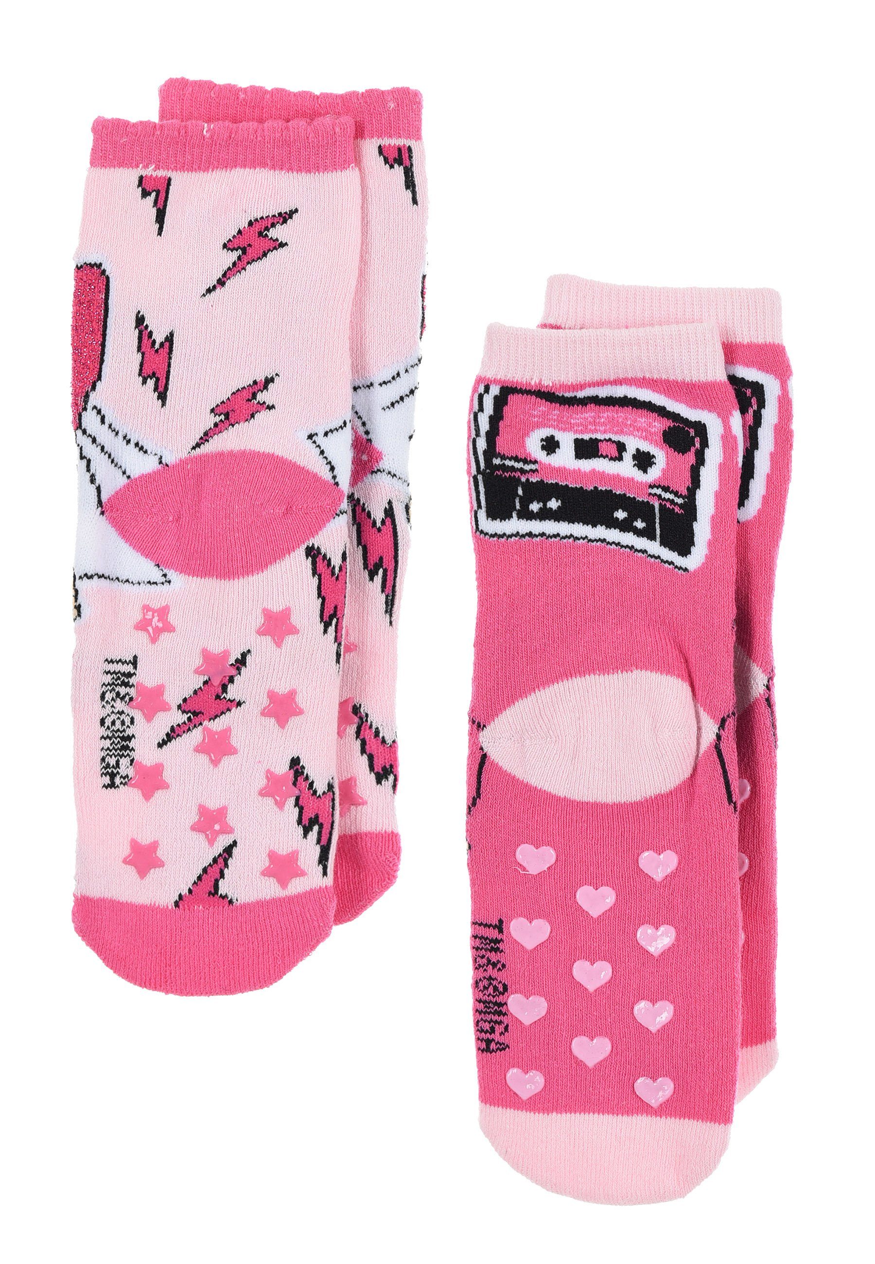 L.O.L. SURPRISE! Paar Noppen Kinder Socken Gumminoppen mit ABS-Socken 2 Mädchen Stopper-Socken anti-rutsch Strümpfe (2-Paar)