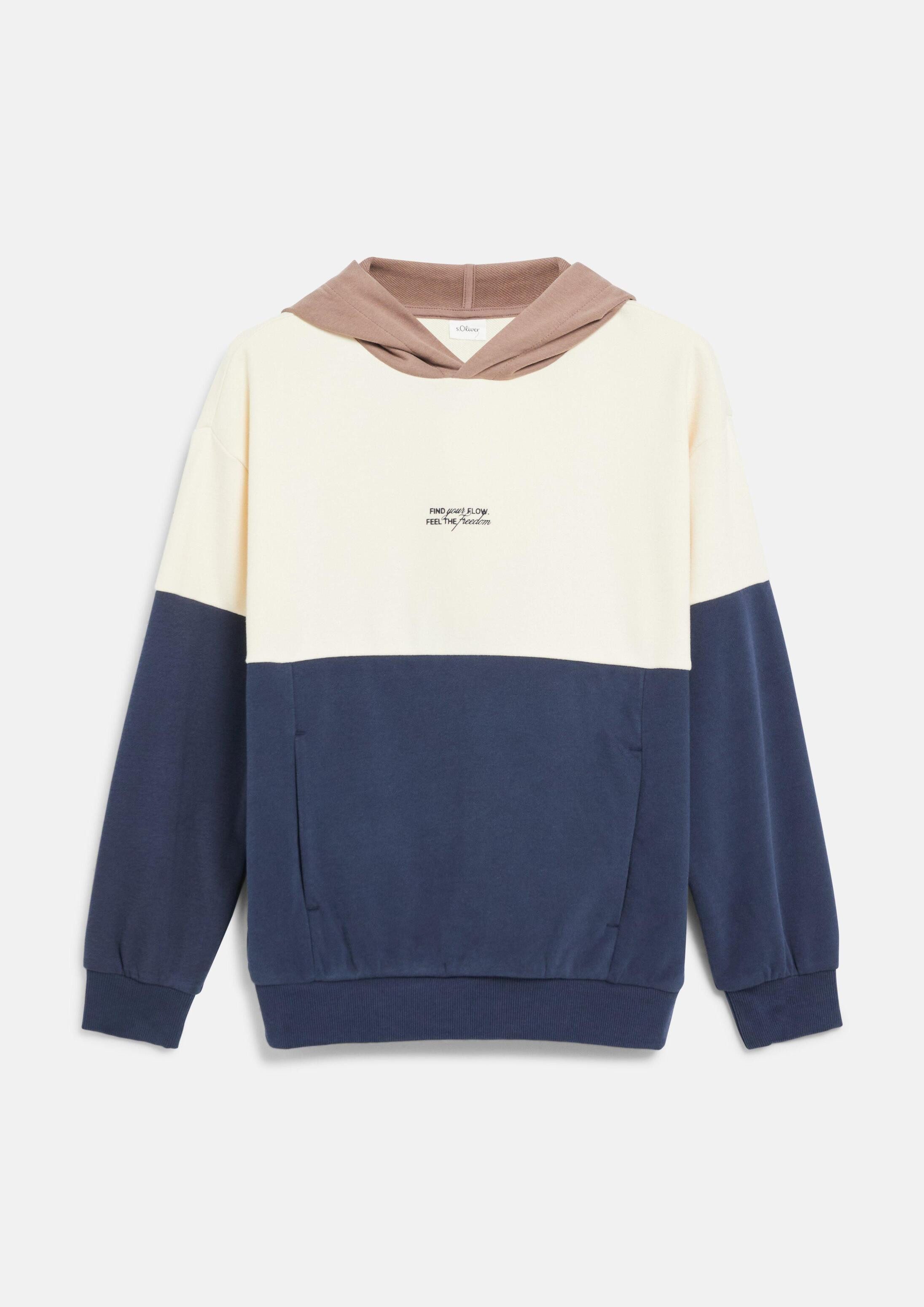 s.Oliver Sweatshirt Sweatshirt Oversize Sweatshirt mit Kapuze und Colour Blocking