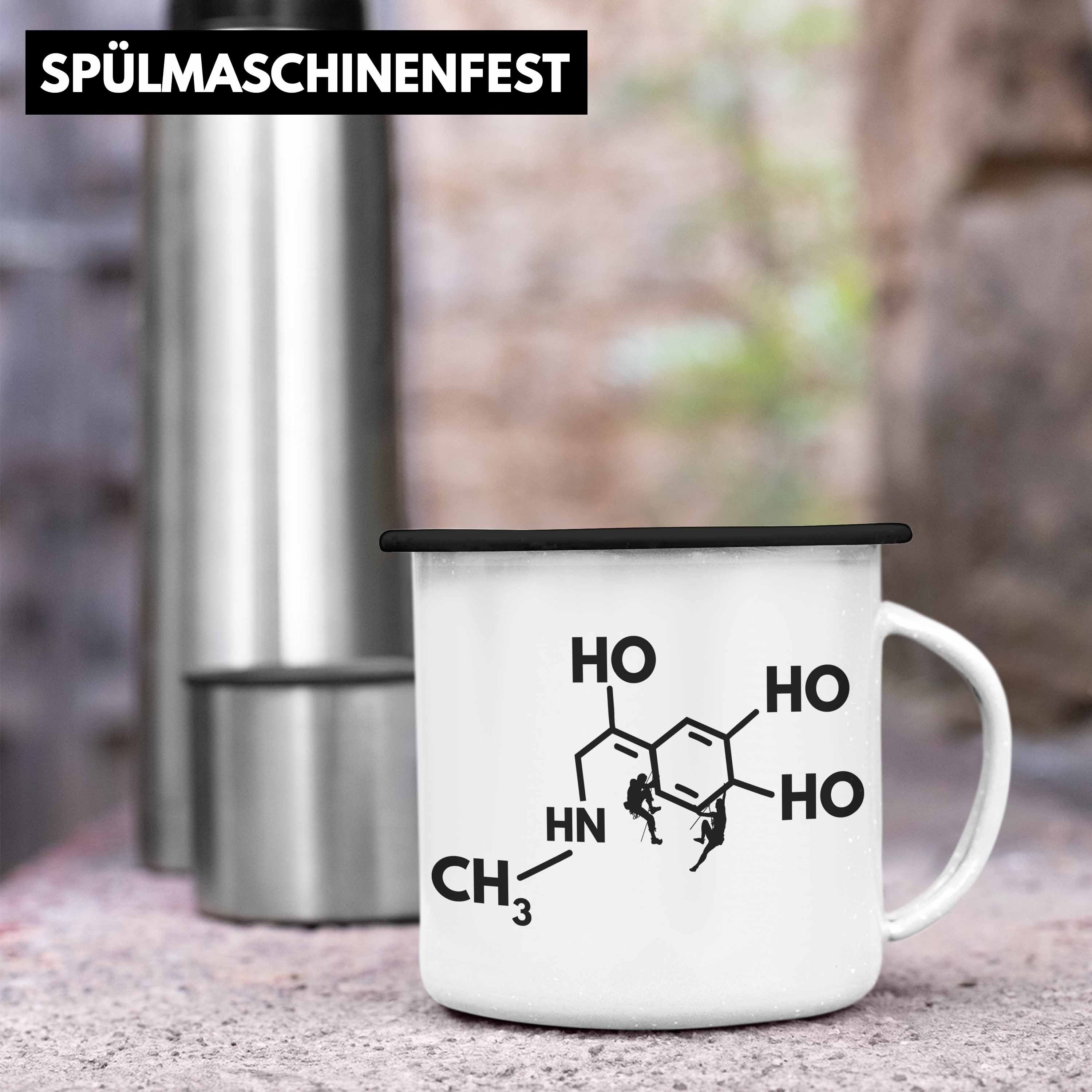 Grafik Geschenkidee Klettern Dopmain Thermotasse Schwarz Trendation Trendation Geschenk Emaille Tasse Boulder Bergsteigen Berge -