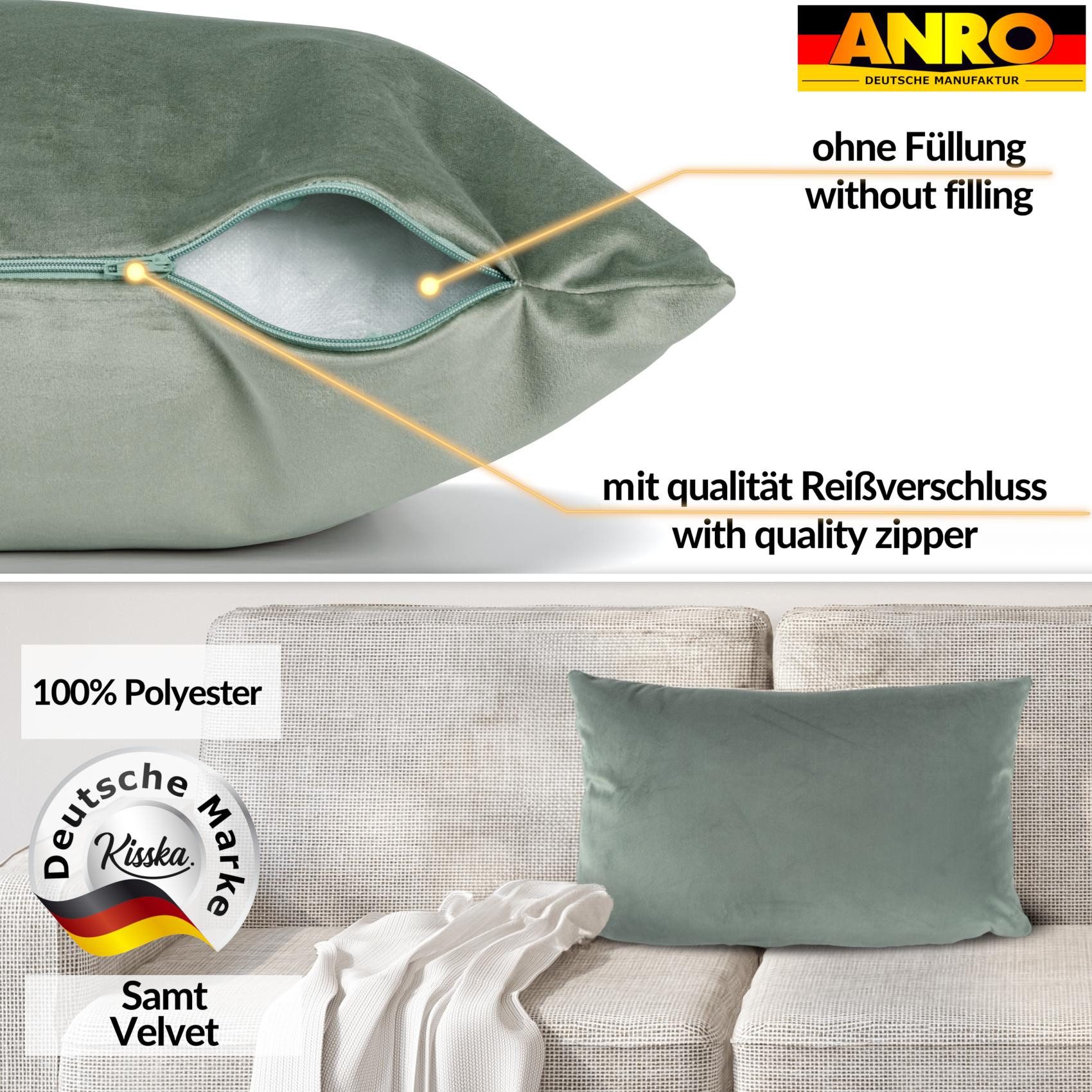 ANRO Dekokissen Kissenhülle MIT oder OHNE Füllung Kissenbezug Zierkissen, Kissenhülle in 30x50cm ohne Füllung Olivgrün
