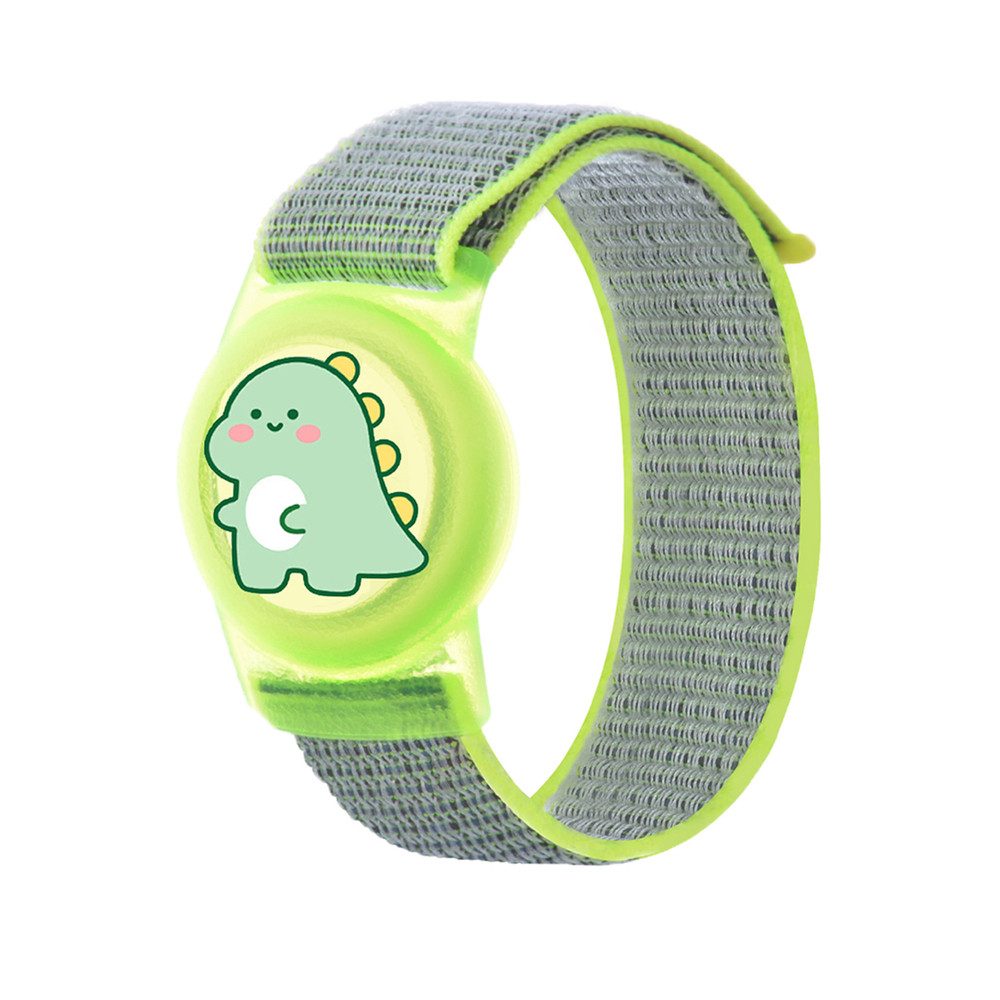 Hurtel Geräte-Schutzhülle Kinderarmband Trackerhülle Handgelenkband, Klettverschluss, Dino-Motiv, spritzwassergeschützt