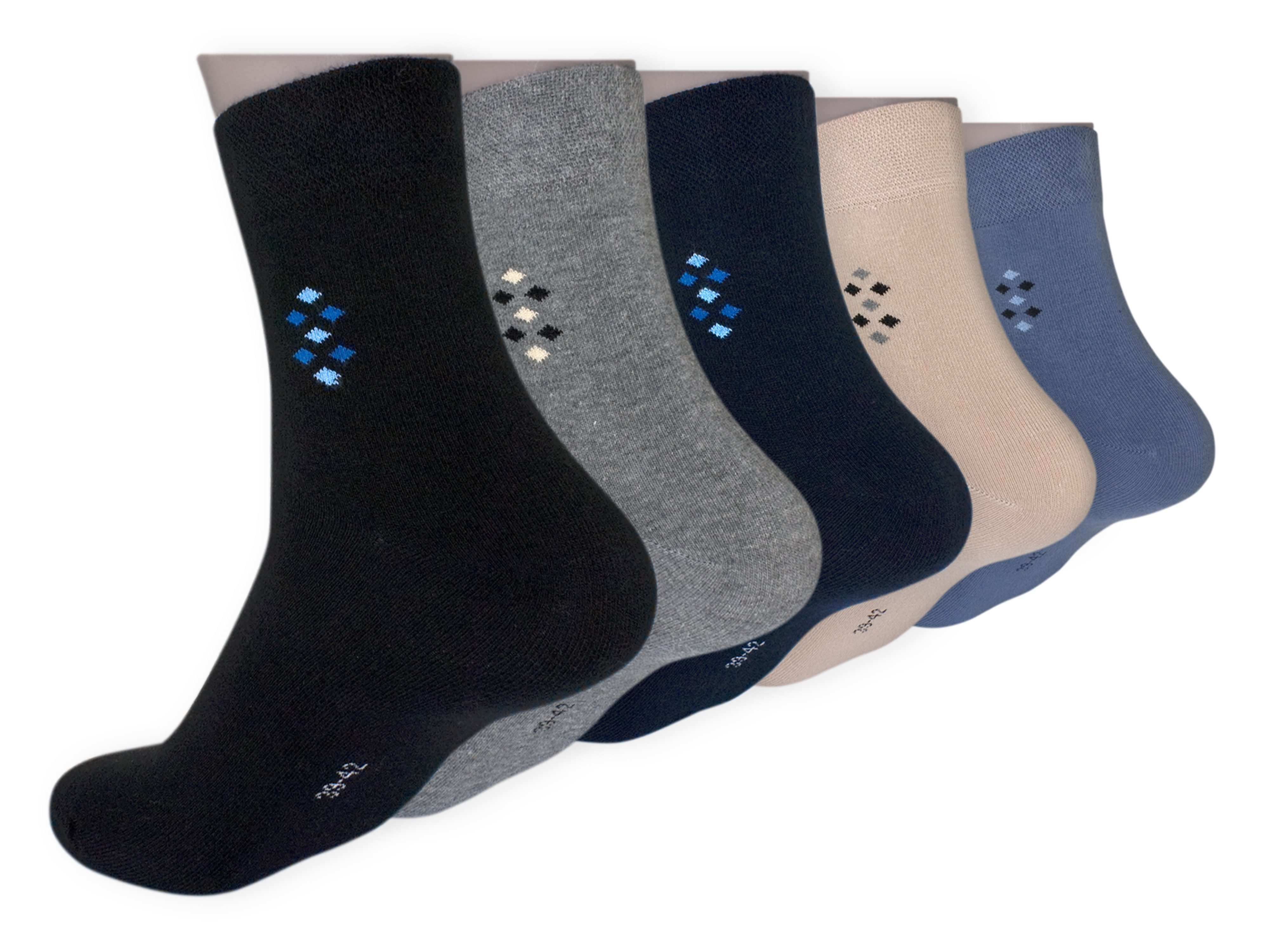 Die Sockenbude Kurzsocken KOMFORT (Bund, 5-Paar, braun grau blau schwarz) m günstig online kaufen