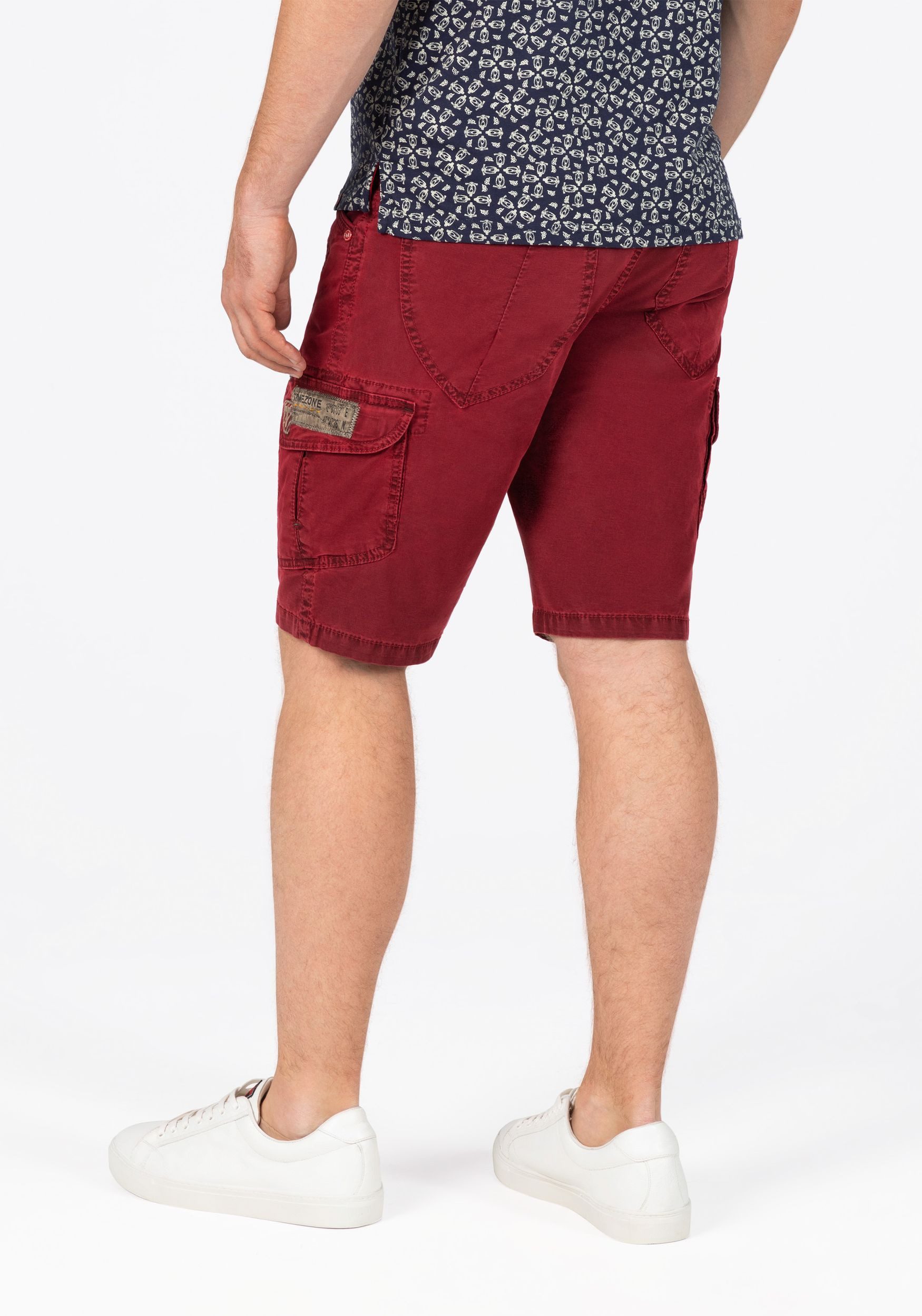 TIMEZONE Cargoshorts Cargoshorts mit Gürtel und Taschen für Herren Baumwolle Regular Fit unifarben wärmend Reißverschluss