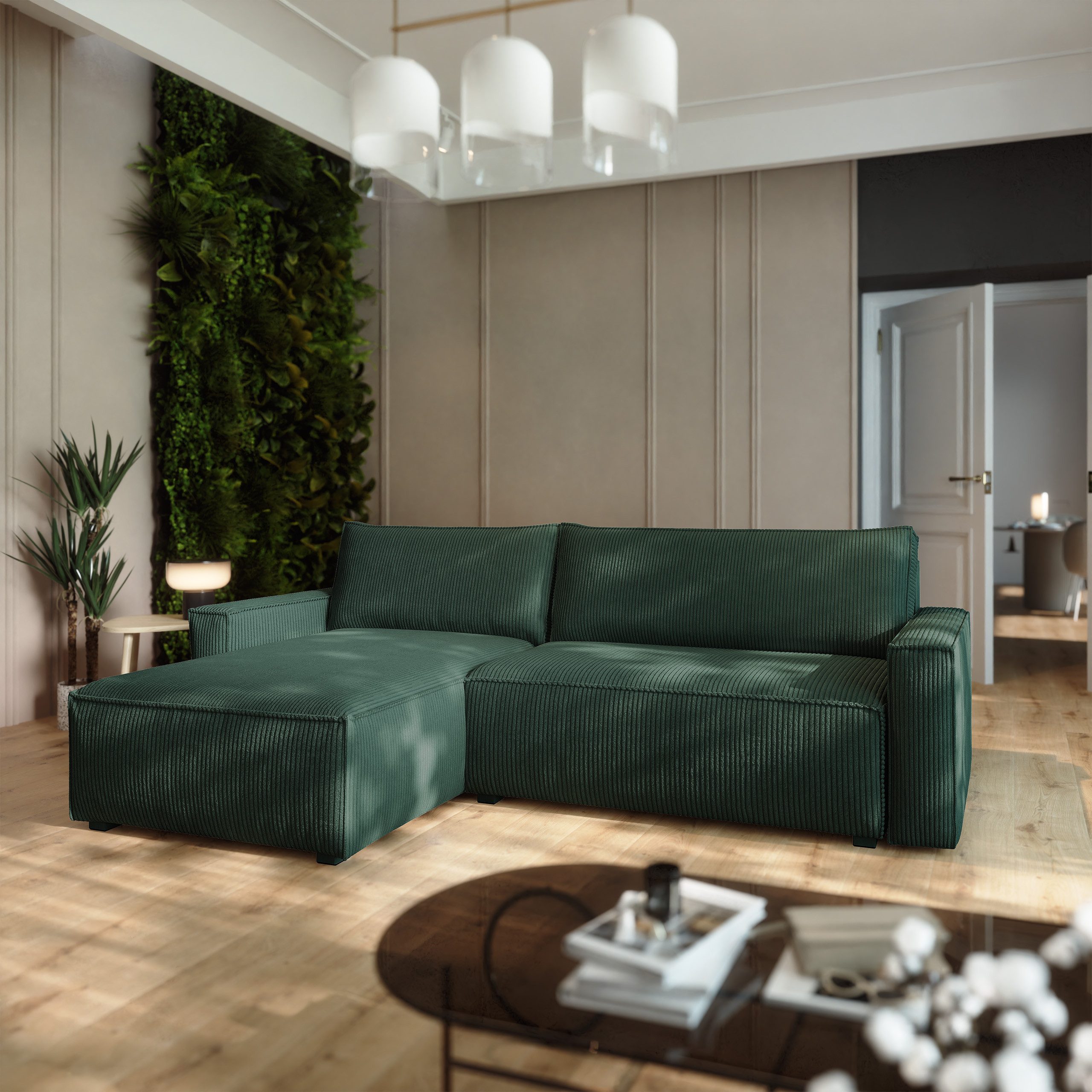 Masseno Ecksofa BESMIR mit Schlaffunktion L-Form, Sofa mit Bettkasten