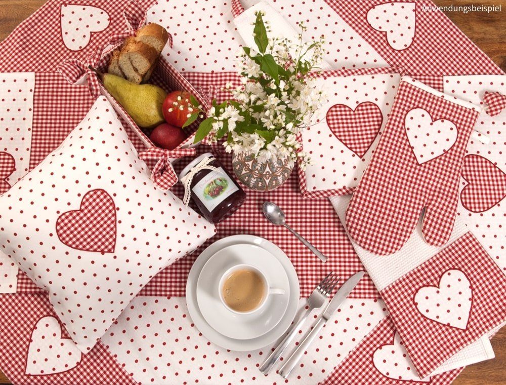 matches21 HOME & HOBBY Tischdecke Tischdecke LISE Herz Landhausstil rot, 10 günstig online kaufen