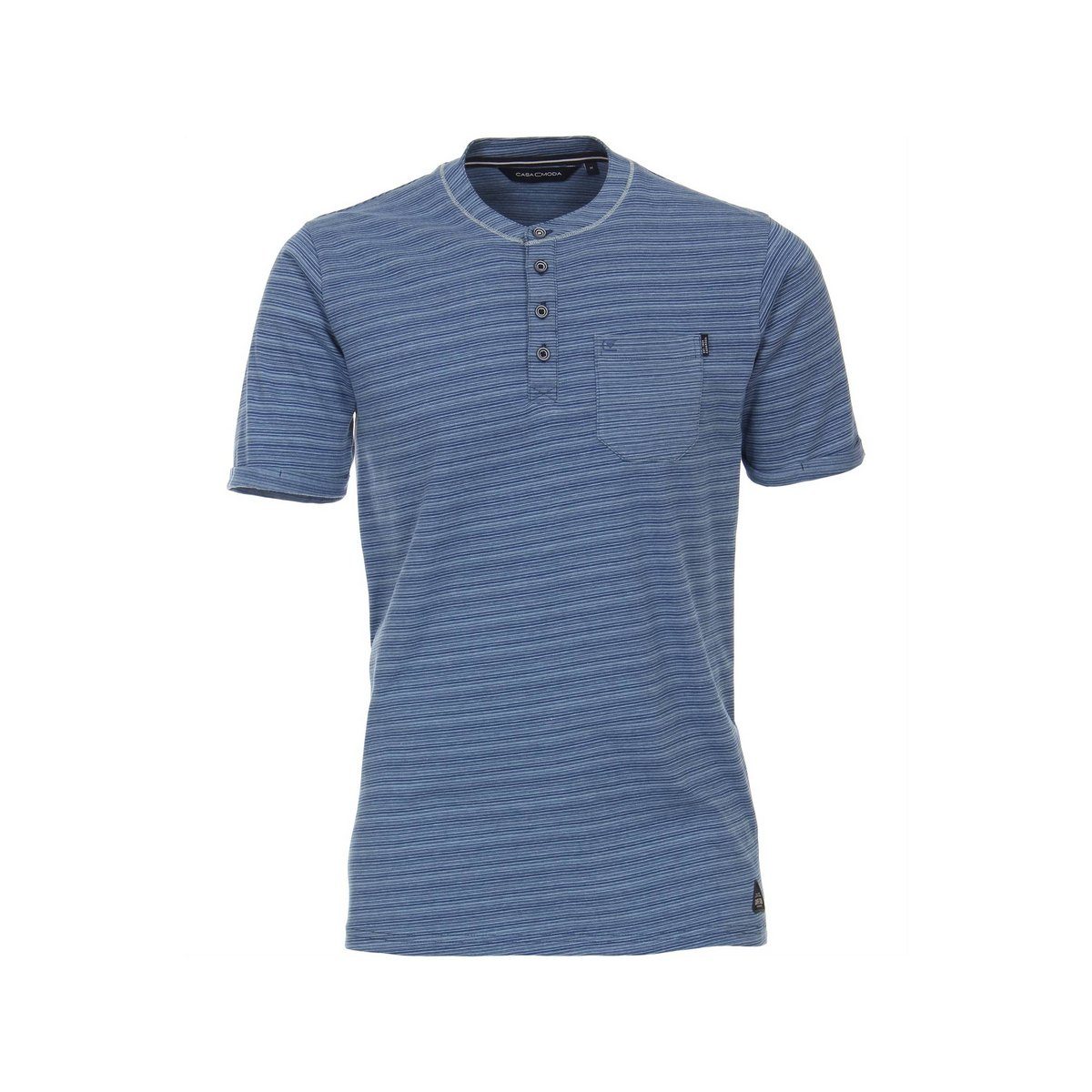 VENTI T-Shirt blau regular fit (1-tlg) Mittelblau