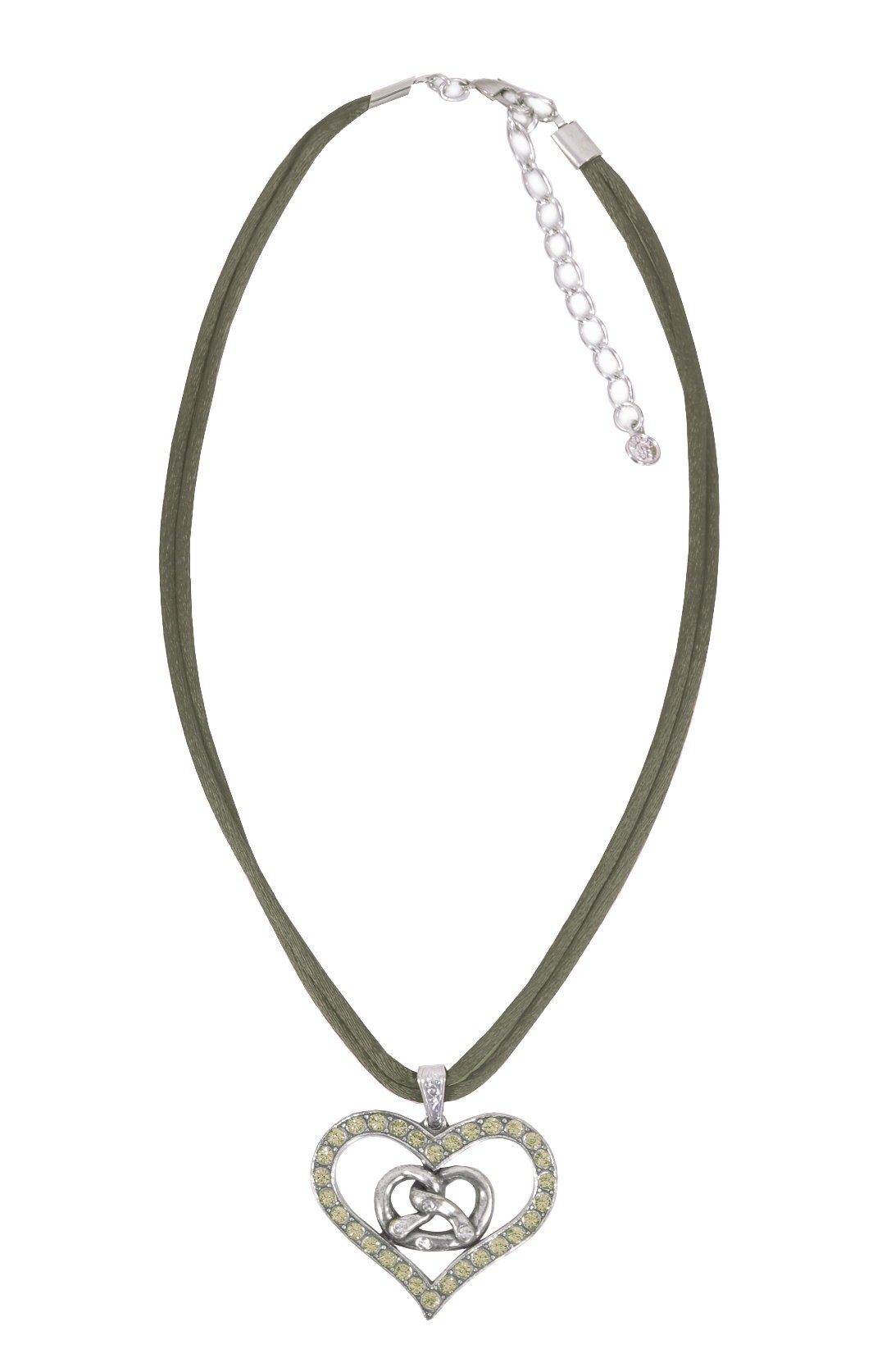 Moschen-Bayern Herzkette Trachtenkette Trachtenschmuck Herzkette Dirndlkette Breze, Halskette mit Swarovski-Kristall – Bild 2 von 3