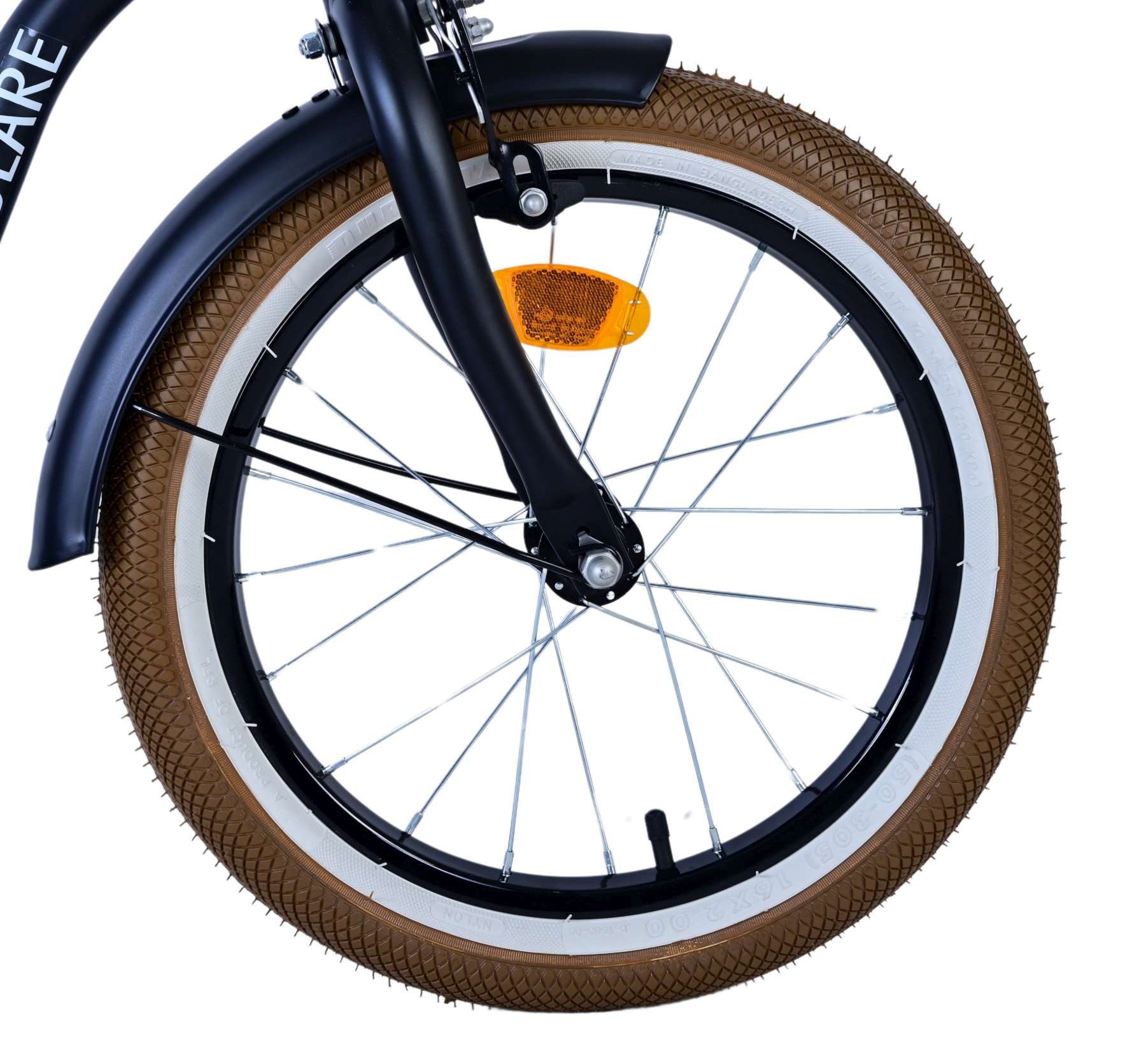 Volare Kinderfahrrad Volare Black Cruiser Kinderfahrrad für Jungen - 16 Zoll in Schwarz, Geschlossener Kettenkasten, abnehmbare Stützräder, Luftbereifung