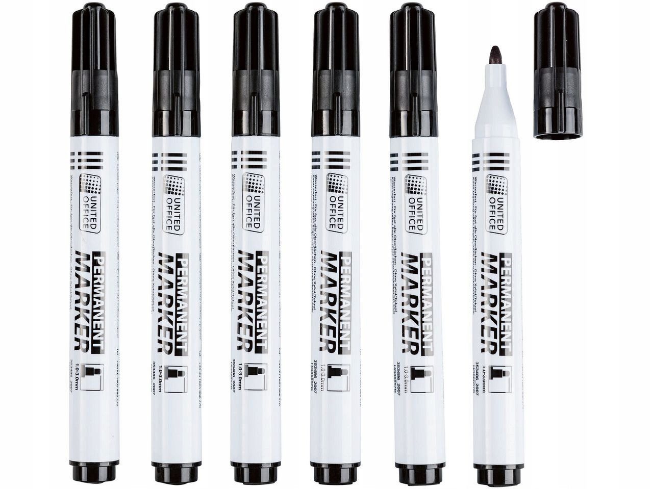 Crelando Permanentmarker Crelando Permanentmarker 6er Pack, (6er-Pack, 6-tlg., Mehrfachpackung), Wischfest, Wasserfest, schnelltrocknend