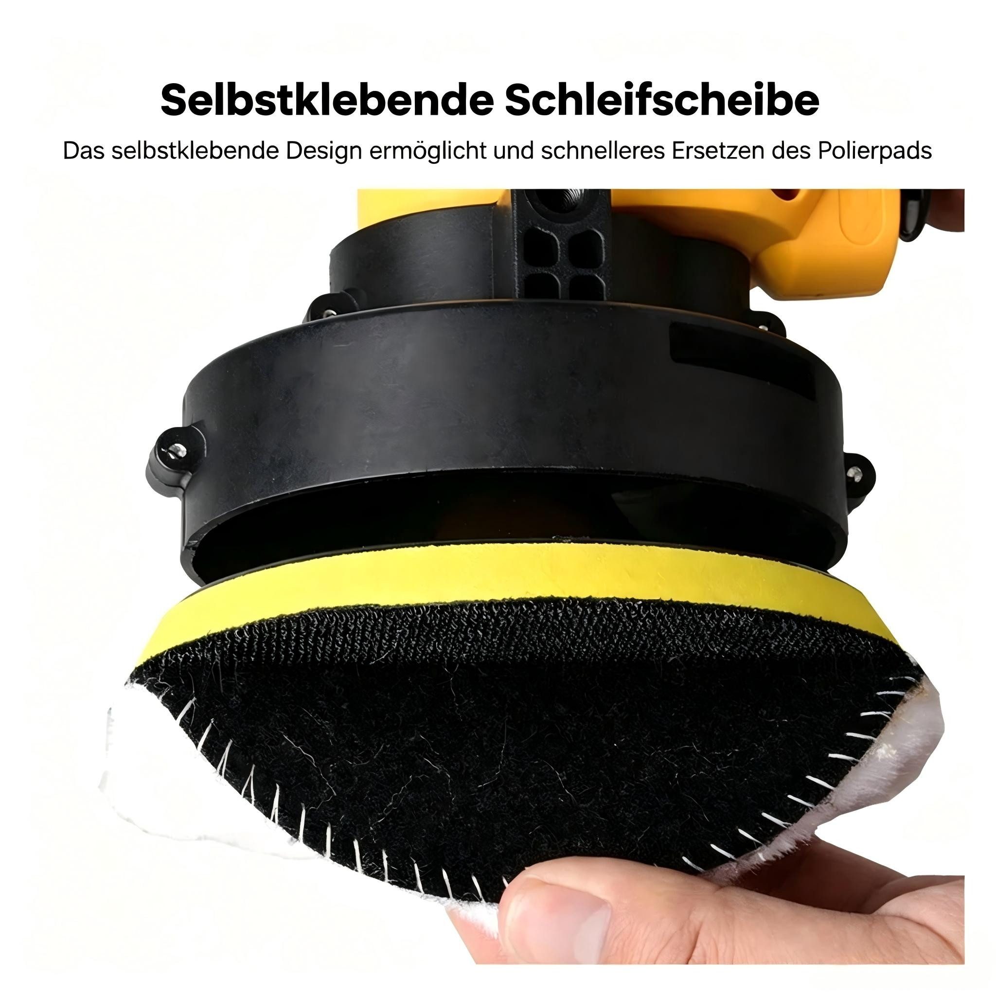 AIBISTAR Akku-Poliermaschine Polierer 700W, variable Drehzahl, 125mm, Auto, Holz, Metall, 600 min. U/min, 3700 max. U/min, Ø 125 mm, 600–3700 U/min,selbsthaften – Bild 3 von 5