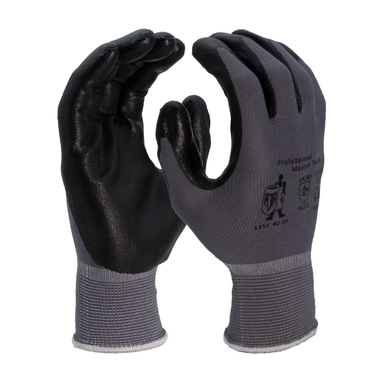 Jungfleisch Arbeitshandschuhe EN 388 Polyester-Handschuhe Montagehandschuhe mit Nitrilbeschichtung