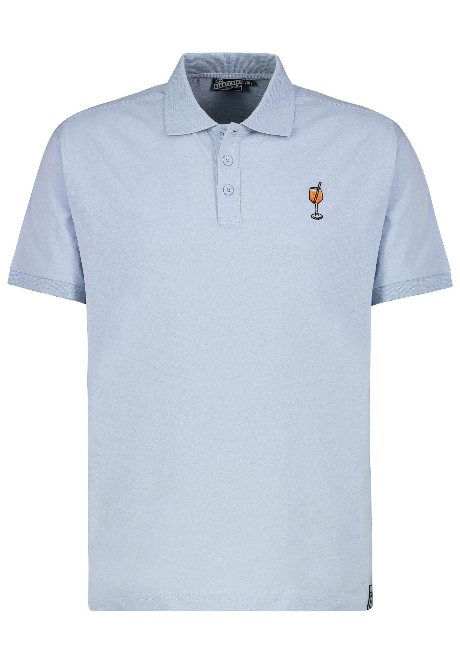 Eight2Nine Poloshirt mit Knopfleiste und Iconic Emblem Logo-Poloshirt günstig online kaufen