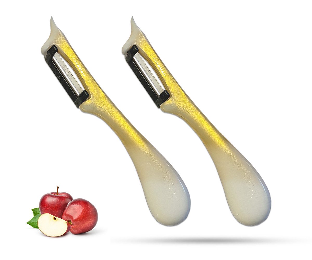 SMI Sparschäler Solingen Sparschäler Gemüseschäler Kartoffelschäler für die Küche, (2-tlg., 2 tlg), Rechts- und Linkshänder nach klingen wechseln