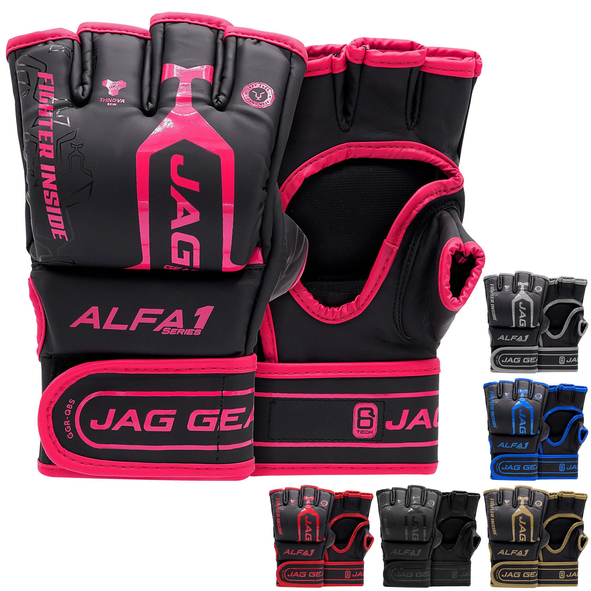 JAG GEARS MMA-Handschuhe MMA-Handschuhe Boxen Kickboxen Grappling und Sparring Handgelenkschutz (Set), Open-Palm MMA Gloves mit High-Density Knöchel- & Handschutz